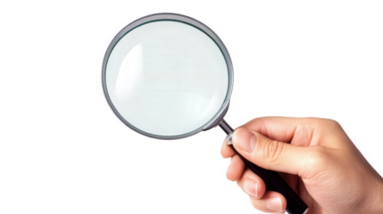 Hand Holding a Magnifying Glass
