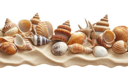 Seashell Collection on Sandy Beach
