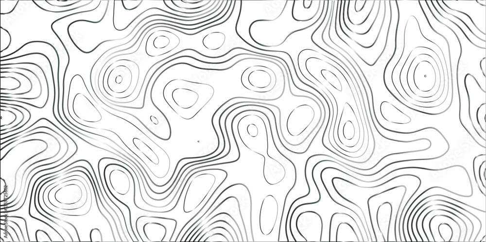 Poster topographic canyon geometric map relief texture with curved layers and shadow. abstract white backgr