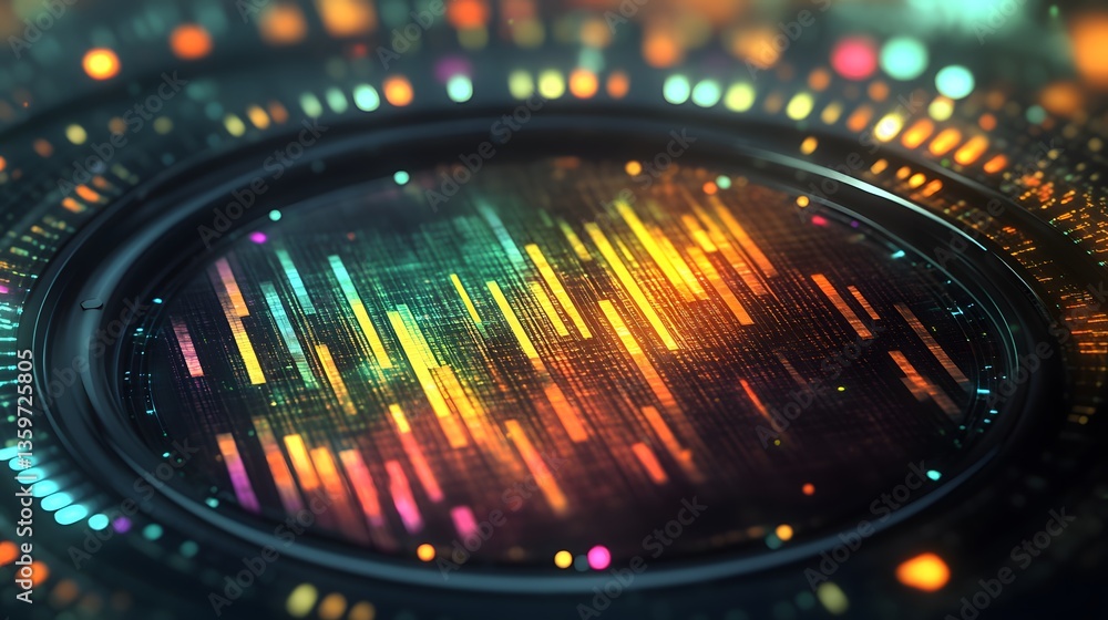 Poster an abstract illustration of digital data visualization on a screen