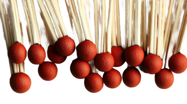 Close-up of Matchsticks with Red Heads
