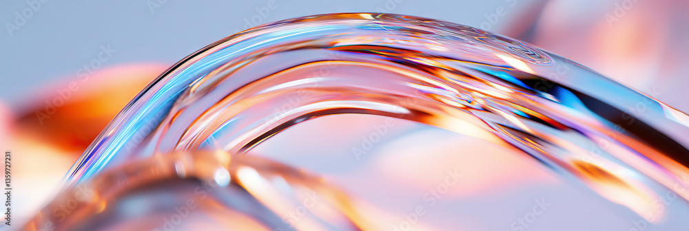 Poster abstract image of iridescent curved forms