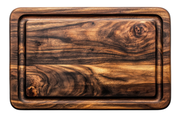 Rustic charm of artisanal wooden serving tray enhancing culinary creations with a deep grain texture and dark contrasted background elements