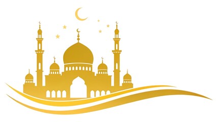 Silhouette of mosque illustration