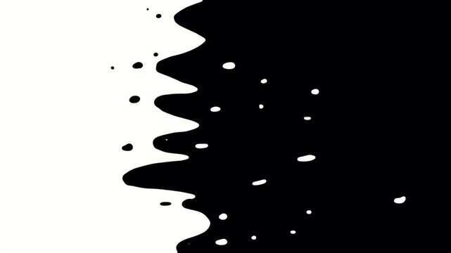 A white inkblot rises and fills the black screen. Video transition with white liquid in 4K with an alpha channel. Stock artistic transition with a viscous substance.