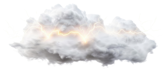 PNG Stormy cloud with lightning bolts