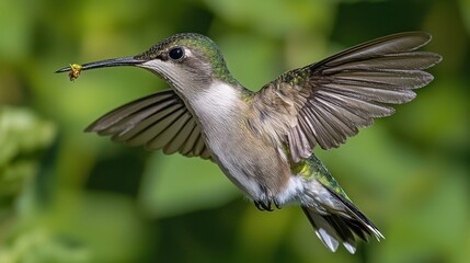 Obraz premium Vibrant Close-Up of Hummingbird Feeding on Nectar in Nature