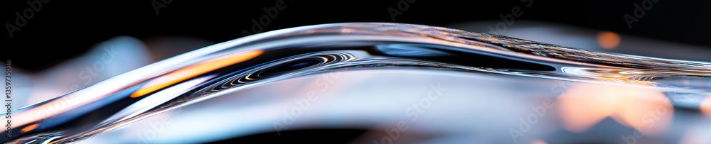 Poster abstract image of a translucent curved form with internal reflections