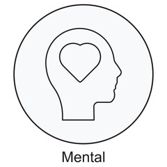Mental icon, Strengthening Mental Resilience, Unlocking the Power of the Mind, vector