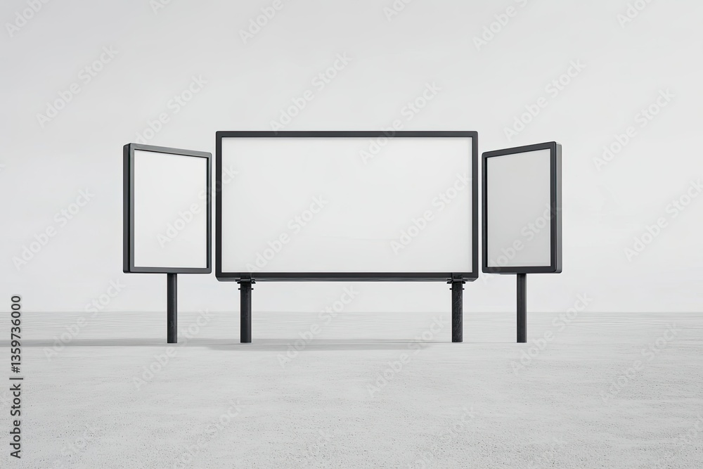 Poster ultra quality image of billboards fronted isolated in white background