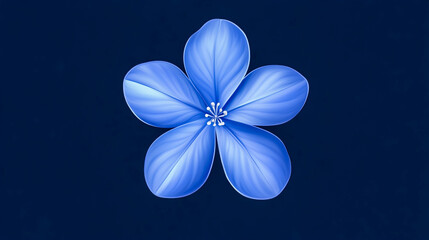A vibrant periwinkle flower icon featuring five smooth, symmetrical petals and a small circular center, ideal for botanical, floral, and nature-themed designs