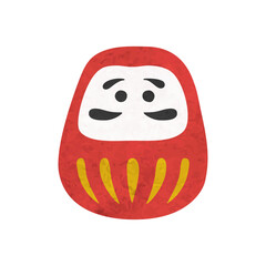 手描きの水彩のかわいいだるまイラスト