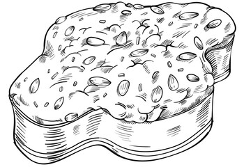 Colomba Pasquale Italian Easter bread. Hand drawn vector illustration. Typical Italian easter cake