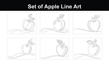 Apple Sketch Vector Outline Design
