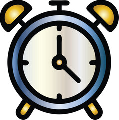 Gradient Analog Alarm clock, cartoon vector illustration. EPS 10