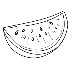 slice of watermelon drawing