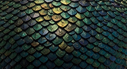 Obraz premium Close-up of a Detailed Dragon Scale Pattern with Runes