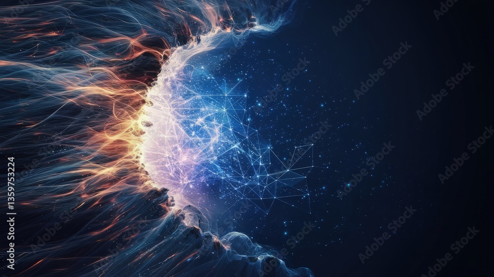 Poster cosmic energy: a captivating digital artwork that portrays the raw energy of the universe. intricate
