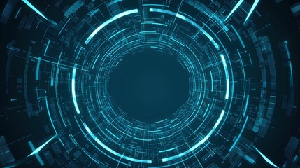 Obraz premium Abstract Technology Background with Futuristic Blue Circles