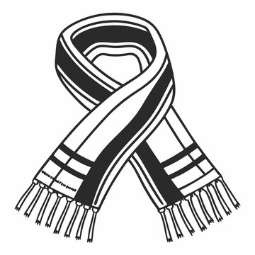 black and white scarf clip art preview
