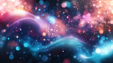 Obraz premium A vibrant, abstract representation of light and color, evoking a sense of motion and energy.