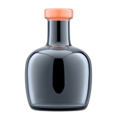 Obraz premium Stylish glass bottle with orange cap - close-up photography