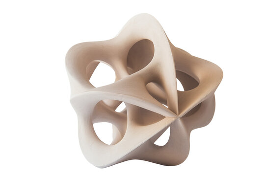  Abstract 3D Printed Lattice Shape: A Complex Geometric Structure with Intricate Patterns Isolated on White Background