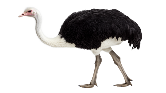 ostrich isolated on transparent white background