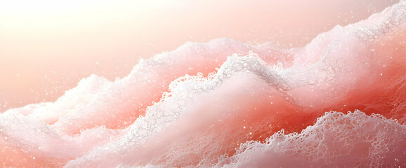 Fototapeta premium Abstract Digital Waves in Pink and Red with White Particles