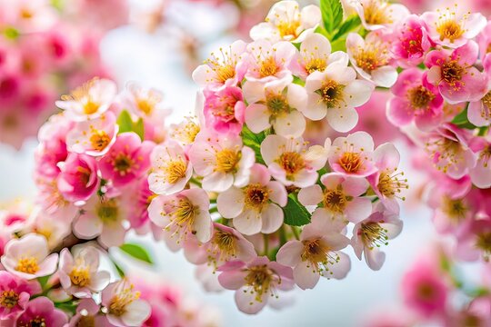 Bokul Flowers Night Photography, Mimusops Elengi, White Background, AI Art