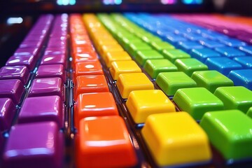 Obraz premium Vibrant Colorful Keyboard Keys in a Stylish Modern Design