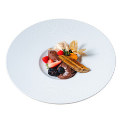 Elegant close-up of delectable dessert at fine dining restaurant