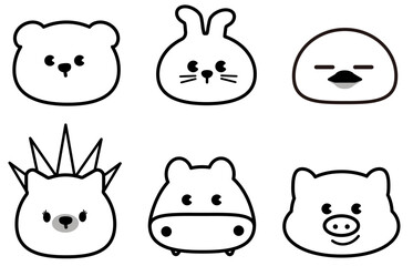 동물 얼굴 캐릭터 아이콘