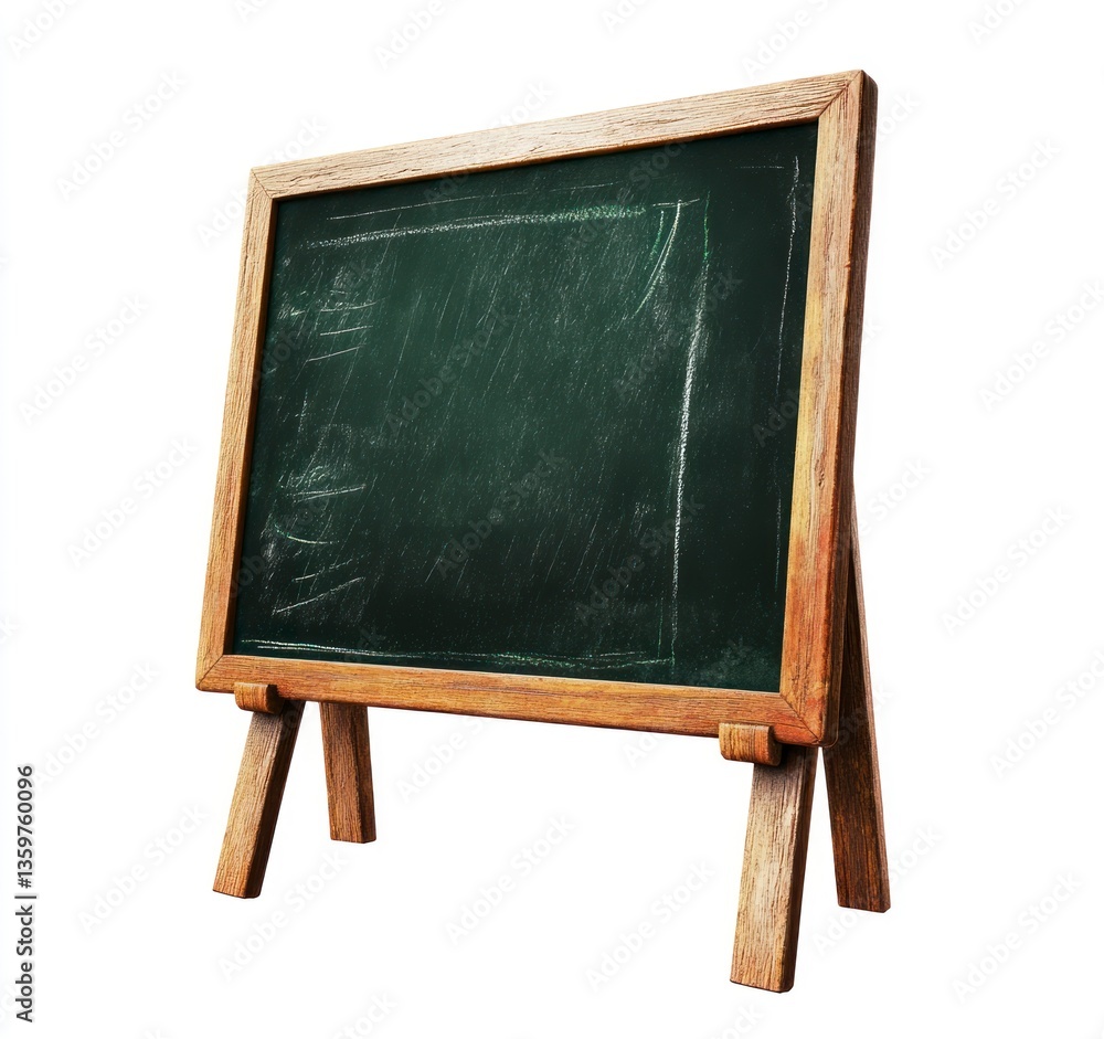 Poster rustic menu chalkboard standing with wooden frame for restaurant display