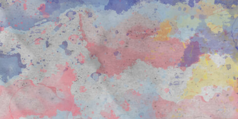 Abstract translucent multicolored watercolor background. Watercolor background. 3D illustration, 3D rendering. Colorful gradient ink colors wet effect hand drawn canvas background .>