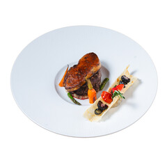 Culinary elegance close-up photography of gourmet restaurant dishes