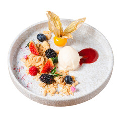 Top view of delicious gourmet desserts an elegant culinary presentation