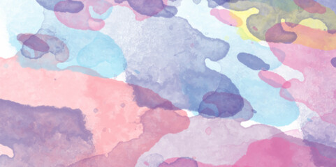 Abstract translucent multicolored watercolor background. Watercolor background. 3D illustration, 3D rendering. Colorful gradient ink colors wet effect hand drawn canvas background .>