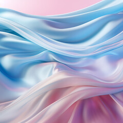 Obraz premium Futuristic Abstract Liquid Waves in Pink and Blue – Smooth Glossy Texture with Modern Aesthetic