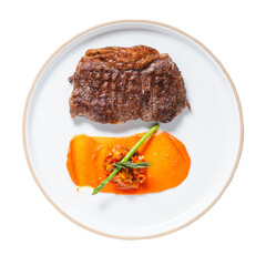 Gourmet steak with garlic sauce an elegant fine dining experience