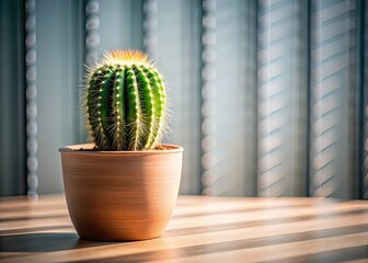 Cactus in Pot - Architectural Photography, Desert Garden, Modern Interior