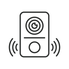 Smart doorbell, icon in line design. Doorbells, wireless doorbell, video doorbell, security camera on white background vector. Smart doorbell, icon in line design, editable stroke icon