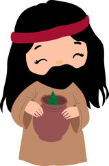 Cute Jesus Crafting a Clay Jar, Jesus day