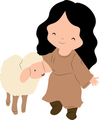 Cute Jesus Guiding a Lost Lamb, Jesus day