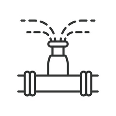 Watering, icon in line design. Watering, irrigation, plant watering, smart water, automatic watering on white background vector. Watering, icon in line design, editable stroke icon