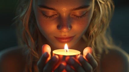 Woman Holding a Candle