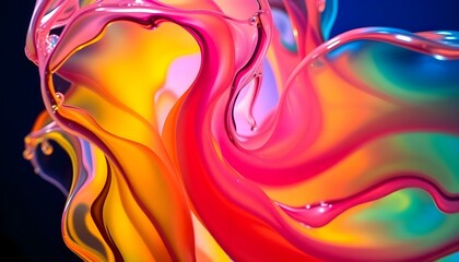 Fototapeta premium a close up of a colorful liquid substance