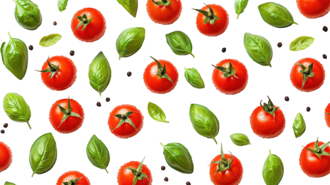 Fresh Tomatoes and Basil Arrangement