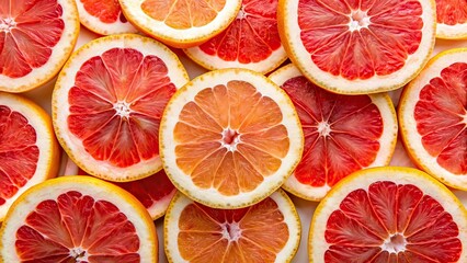 Chopped Grapefruit on White Background - Rule of Thirds Composition
