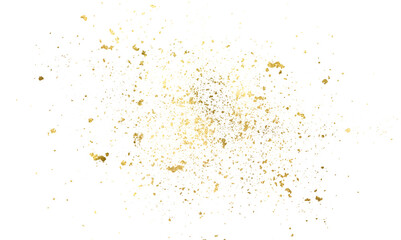 Golden foil Pieces flakes of golden flame shimmer on png transparent background. Golden sparkle confetti. Shiny glittering dust.Golden Glitter shiny swirl.Premium design,wedding,vip cover template.
